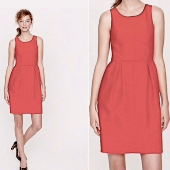 J. Crew Mini dress Preppy Coral Pink/red Fit & Flare Cotton Minimalist Sz 00 - Picture 11 of 11